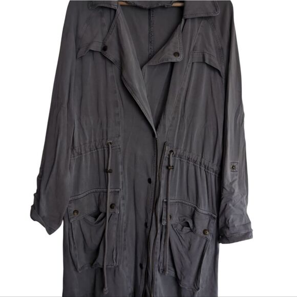 Max Jeans Grey  Lightweight Relaxed Fit Chore Jacket Khaki Size M - Picture 7 of 10